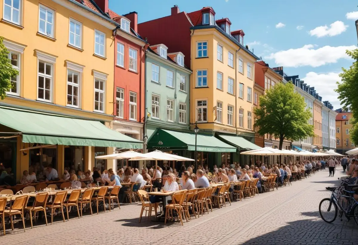 Järntorget i Göteborg – upptäck ett avslappnat nöjescentrum illustration